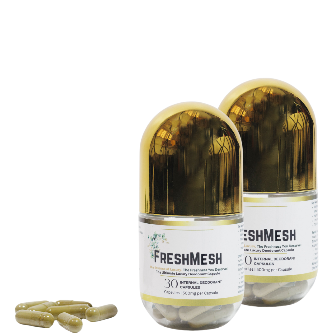 FreshMesh: Internal Deodorizer Supplement 2 Bottles – Double Dose of Confidence