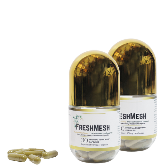 FreshMesh: Internal Deodorizer Supplement 2 Bottles – Double Dose of Confidence